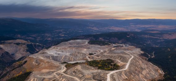 Aerial view from Airplane of a Mining Facility